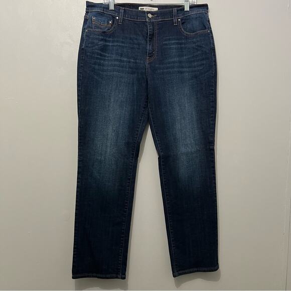 Levi’s 505 Straight Leg High Rise Blue Denim Jeans | Women’s Plus Size 16 - Picture 1 of 11